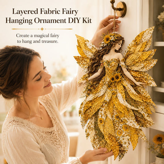 🔥LAST DAY 49% OFF-🧚‍♀️🌸 Premium Fairy Patchwork DIY Kit | High-Quality Layered Fabric with Floral Wings DIY Handmade Fantasy Wall Decor ✨
