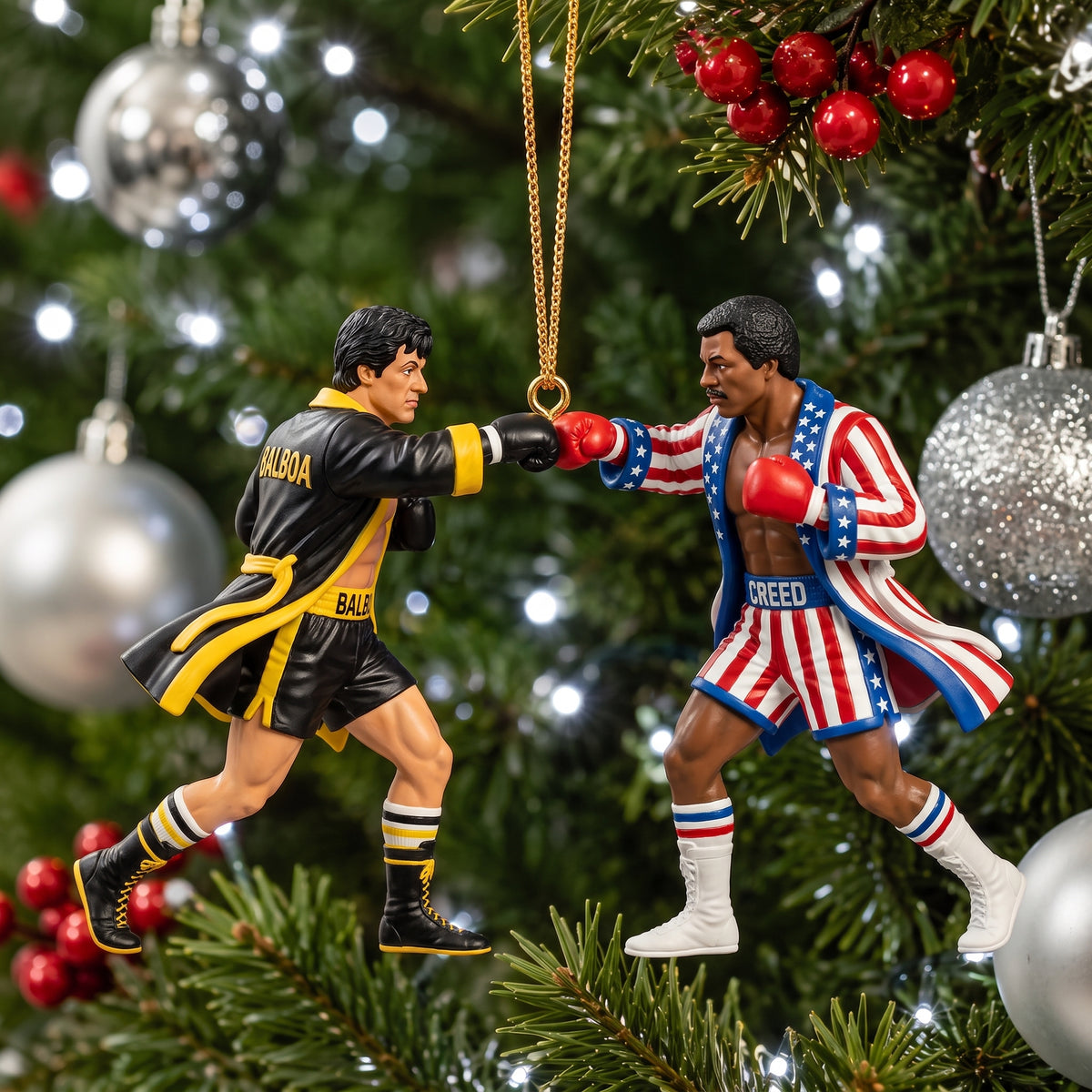 Rocky 1976–2026 50th Anniversary Fist-Bump Christmas Ornament