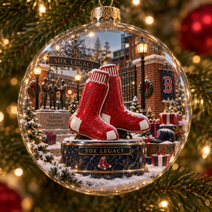 🎄 Go Sox — Light-Up Baseball Diorama Ornament