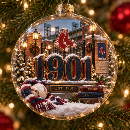 🎄 Go Sox — Light-Up Baseball Diorama Ornament