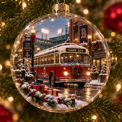 🎄 Go Sox — Light-Up Baseball Diorama Ornament
