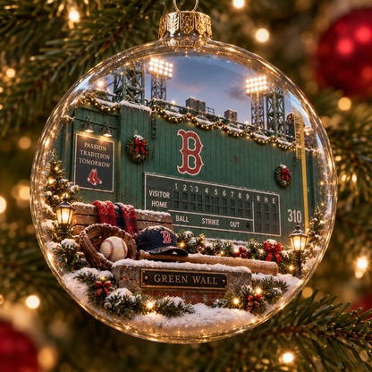 🎄 Go Sox — Light-Up Baseball Diorama Ornament