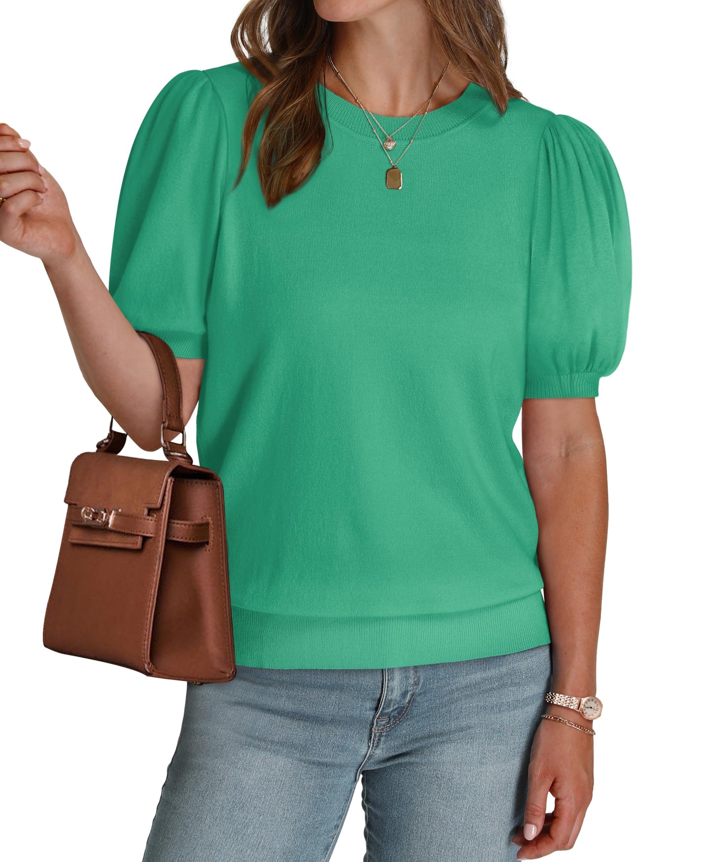 ✨Women's Lightweight Puff Short Sleeve Sweater