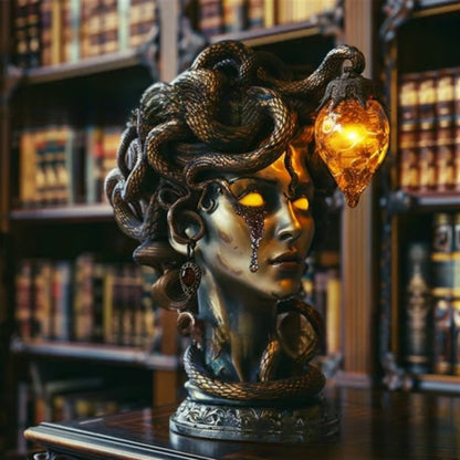 🖤Dark & Mysterious🐍 Medusa’s Gaze - Handcrafted Gothic Table Lamp🛋️