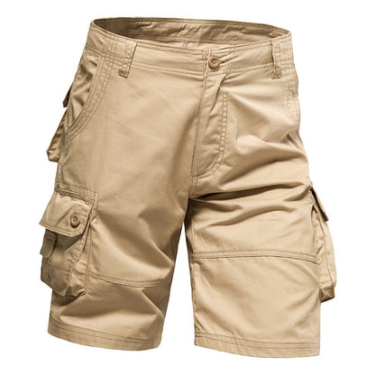 Men's Heavy-Duty Multi-Pocket Tactical Cargo Shorts - 100% Organic Cotton Hiking & Work Shorts