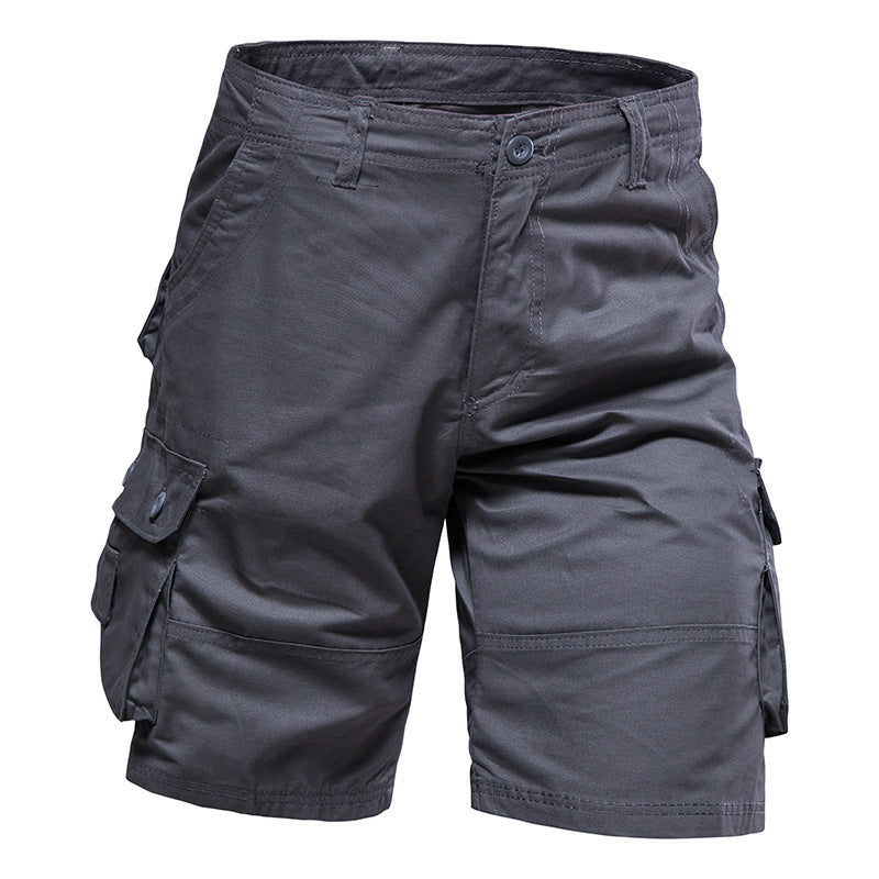Men's Heavy-Duty Multi-Pocket Tactical Cargo Shorts - 100% Organic Cotton Hiking & Work Shorts