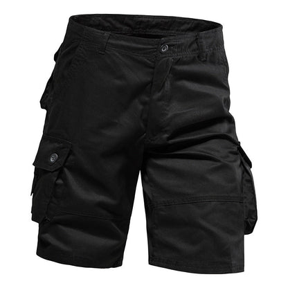 Men's Heavy-Duty Multi-Pocket Tactical Cargo Shorts - 100% Organic Cotton Hiking & Work Shorts