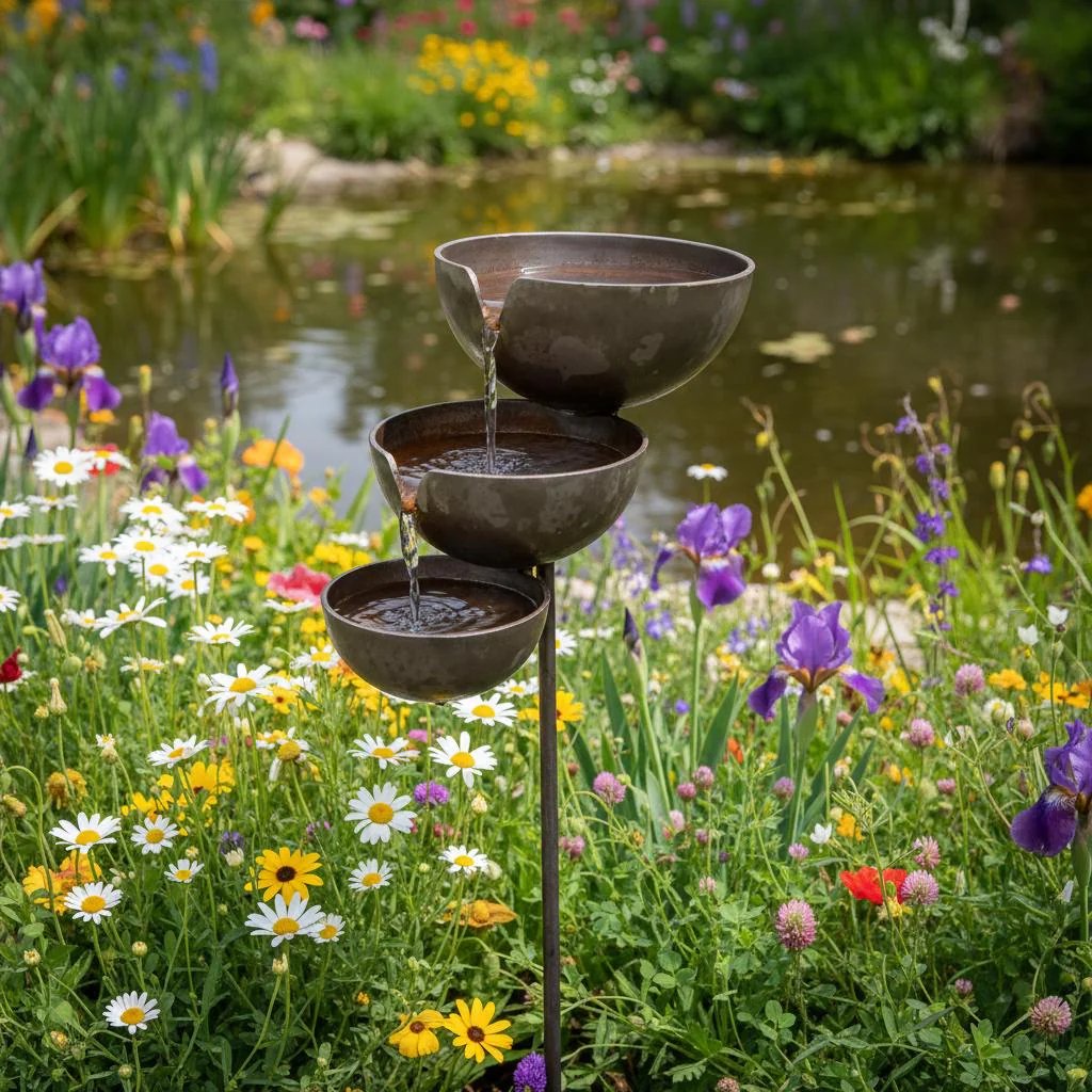 LAST DAY 70%OFF 🌧️ Rain Catcher Self-Filling Bird Bath 🐦 Weatherproof Outdoor Garden Bird Water Bowl