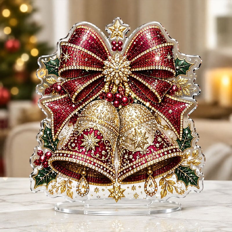 🔥Last Day 50% OFF - 🎄✝️Christmas Bow Crystal Diamond Painting DIY Table Decor Kit