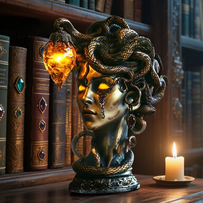🖤Dark & Mysterious🐍 Medusa’s Gaze - Handcrafted Gothic Table Lamp🛋️