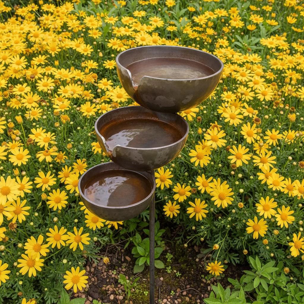 LAST DAY 70%OFF 🌧️ Rain Catcher Self-Filling Bird Bath 🐦 Weatherproof Outdoor Garden Bird Water Bowl
