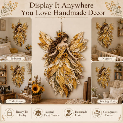🔥LAST DAY 49% OFF-🧚‍♀️🌸 Premium Fairy Patchwork DIY Kit | High-Quality Layered Fabric with Floral Wings DIY Handmade Fantasy Wall Decor ✨