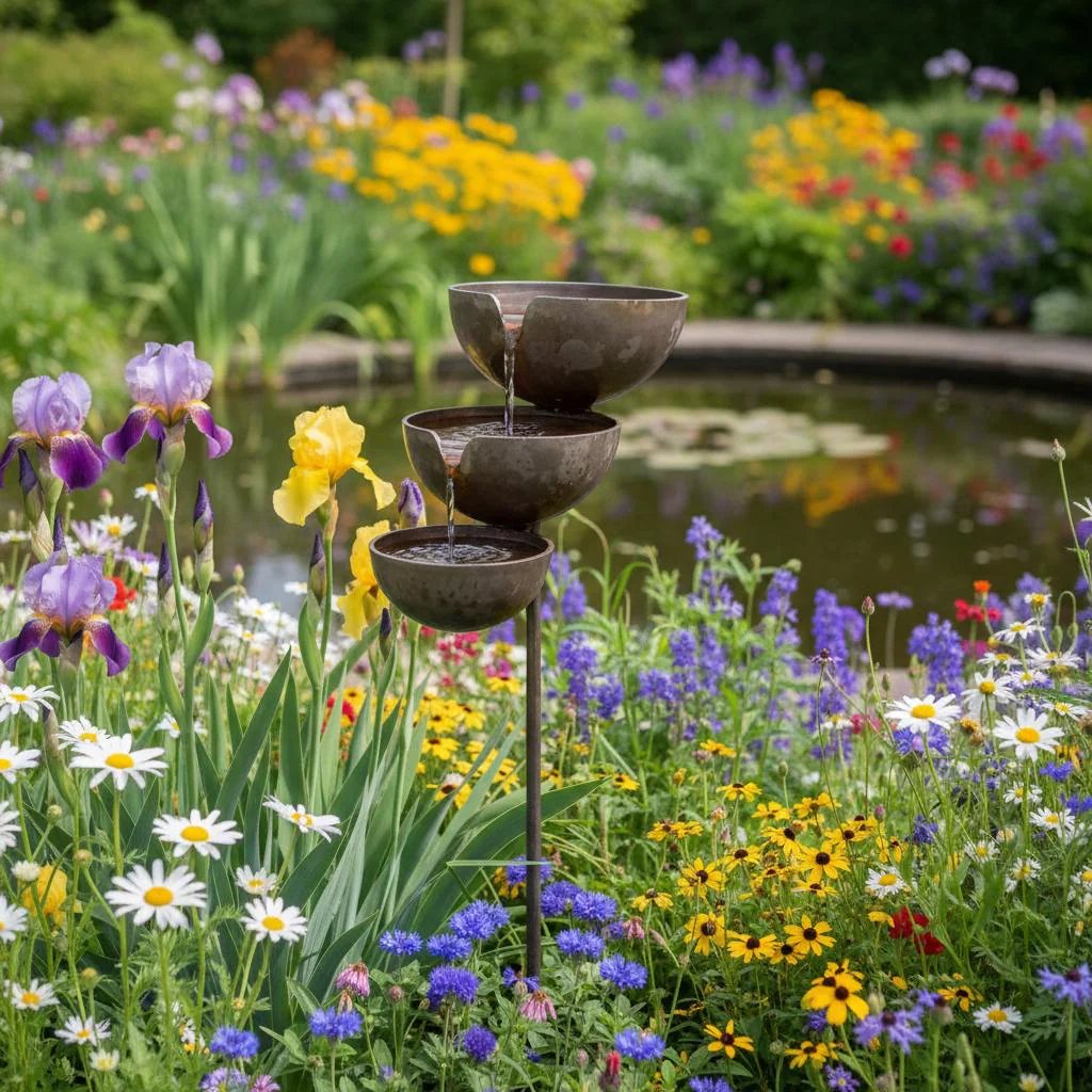 LAST DAY 70%OFF 🌧️ Rain Catcher Self-Filling Bird Bath 🐦 Weatherproof Outdoor Garden Bird Water Bowl