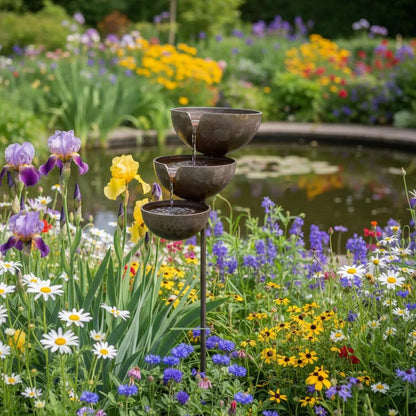 LAST DAY 70%OFF 🌧️ Rain Catcher Self-Filling Bird Bath 🐦 Weatherproof Outdoor Garden Bird Water Bowl