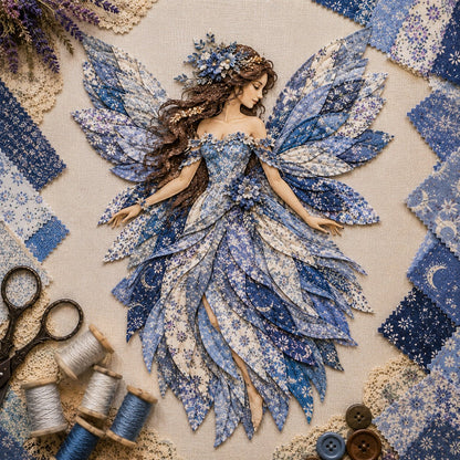 🔥LAST DAY 49% OFF-🧚‍♀️🌸 Premium Fairy Patchwork DIY Kit | High-Quality Layered Fabric with Floral Wings DIY Handmade Fantasy Wall Decor ✨