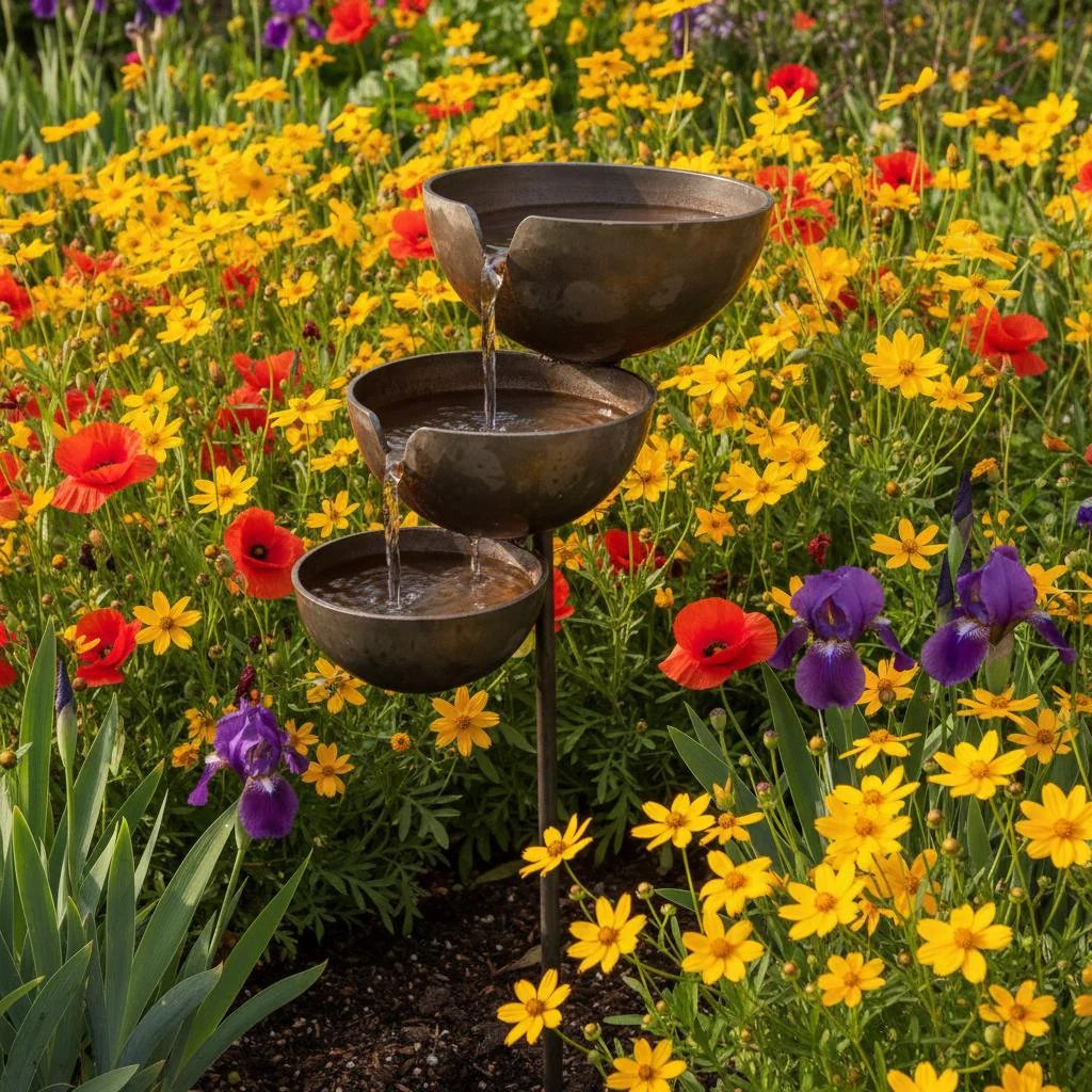 LAST DAY 70%OFF 🌧️ Rain Catcher Self-Filling Bird Bath 🐦 Weatherproof Outdoor Garden Bird Water Bowl