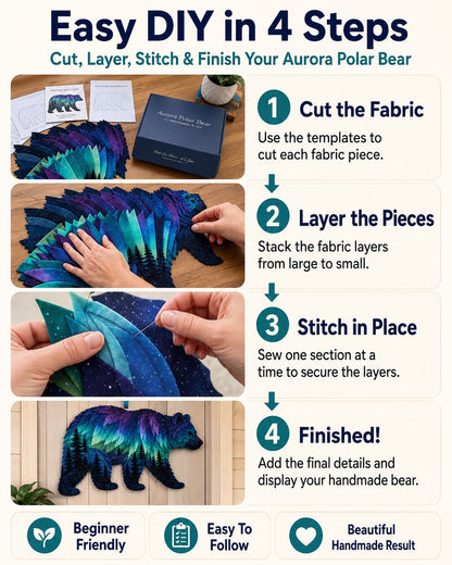 ⏳Last Day 49% OFF - 🌌🐺Northern Lights Wildlife DIY Patchwork Kit