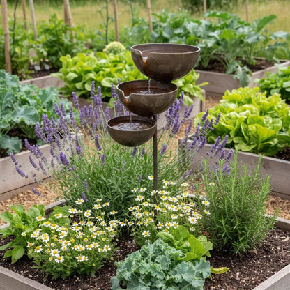 LAST DAY 70%OFF 🌧️ Rain Catcher Self-Filling Bird Bath 🐦 Weatherproof Outdoor Garden Bird Water Bowl