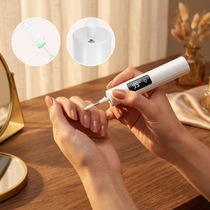 LED nail grinder in use