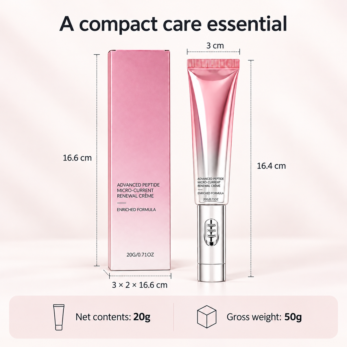 Peptide Eye Cream with Electric Massage Applicator — 20g