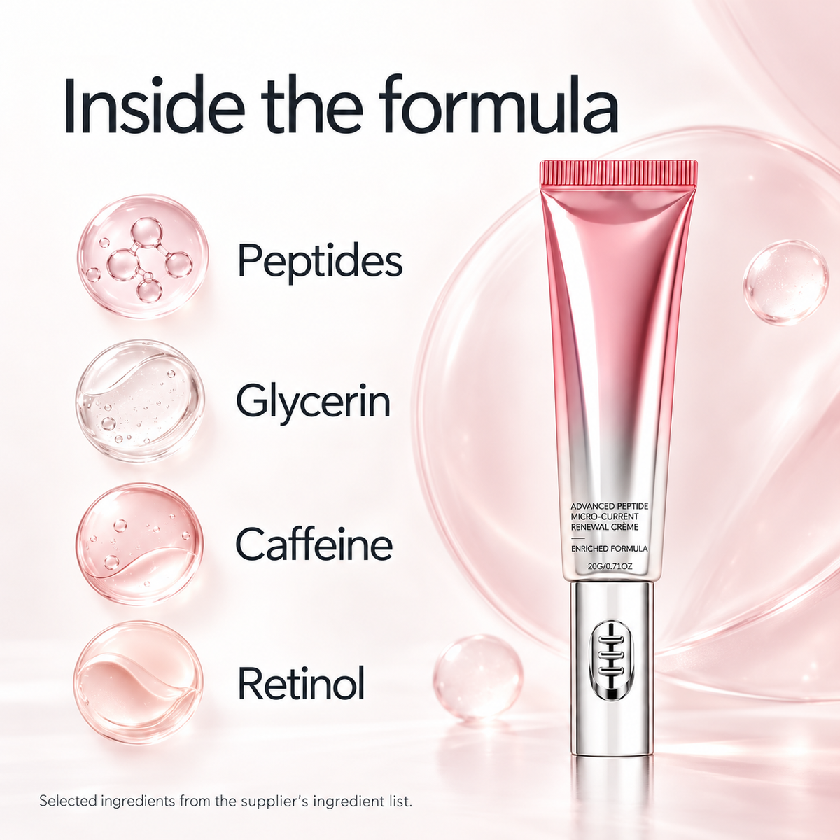 Peptide Eye Cream with Electric Massage Applicator — 20g