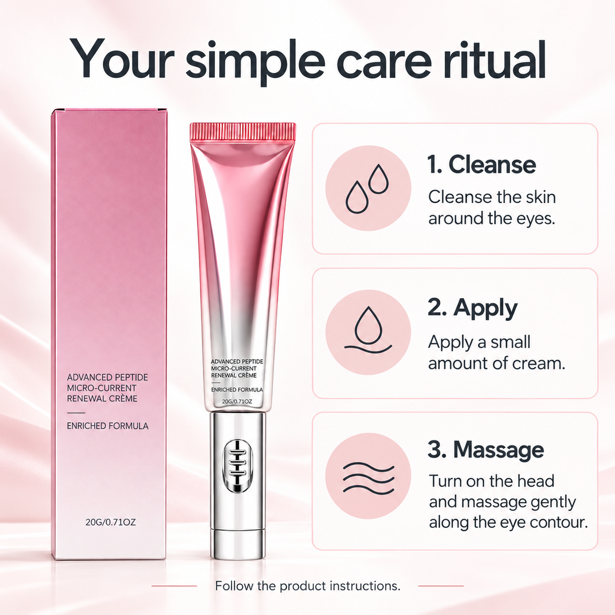 Peptide Eye Cream with Electric Massage Applicator — 20g